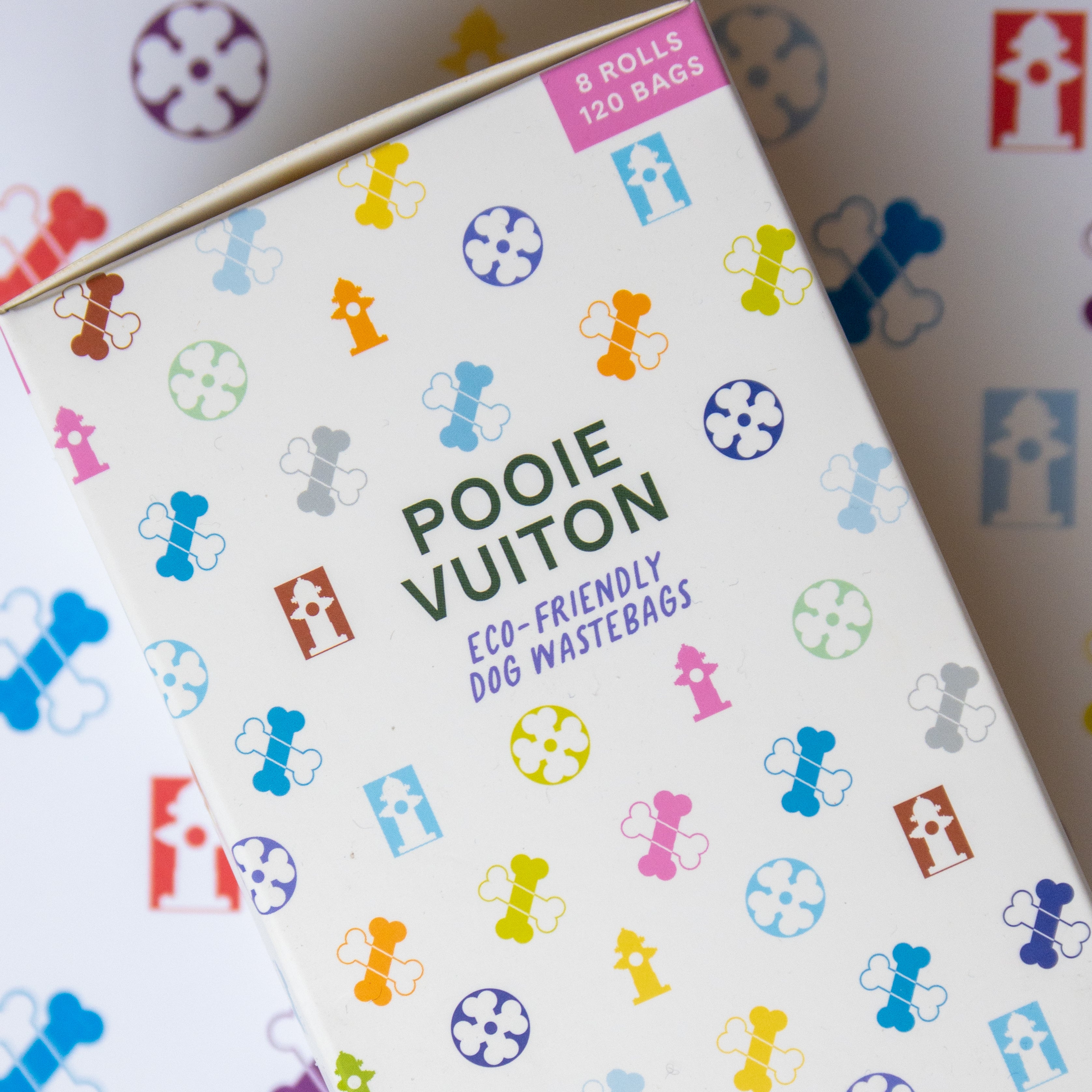 Pooie Vuiton Designer Dog Waste Bags - Biodegradable Poop Bags