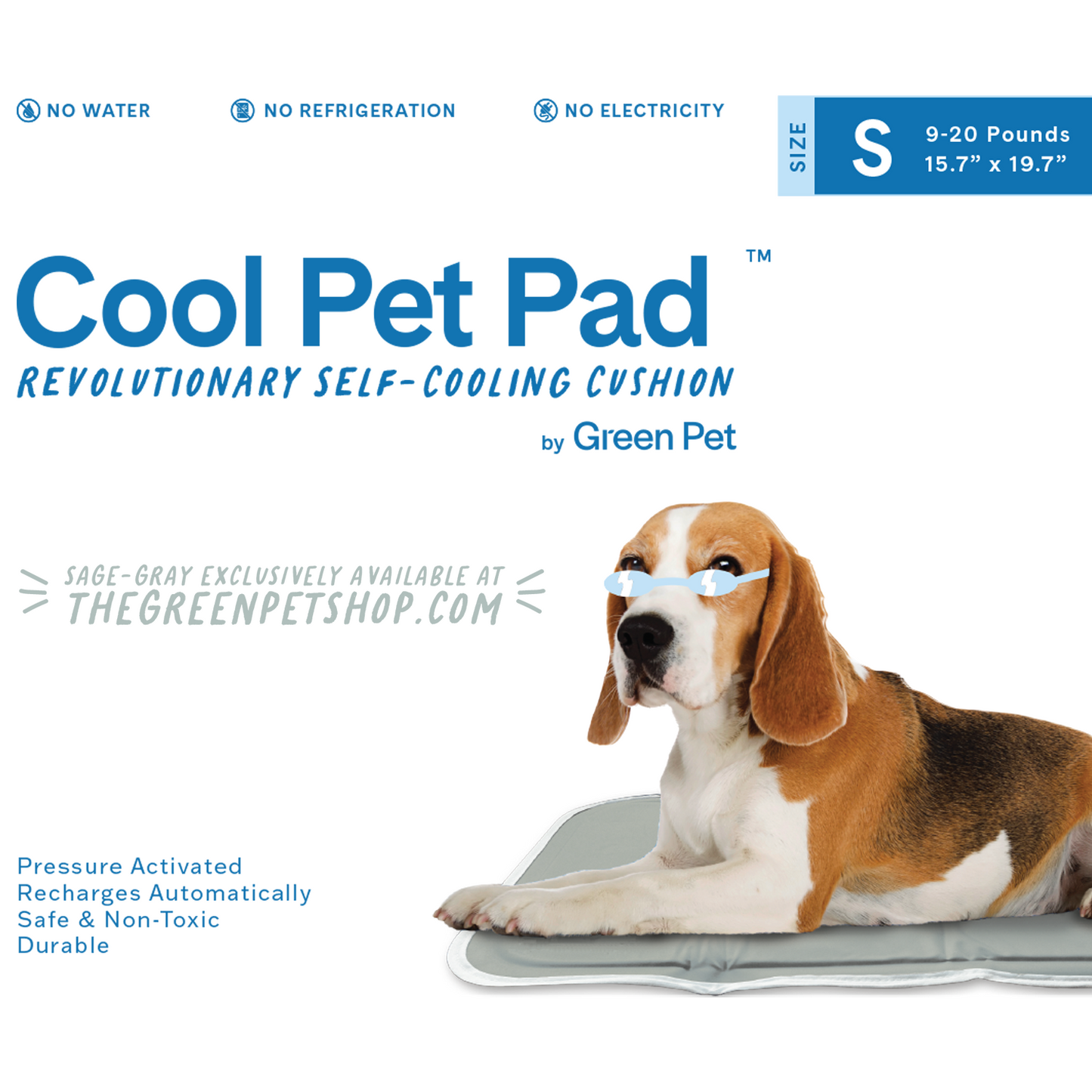 Cool Pet Pads Pet Cooling Mat and Beds Green Pet